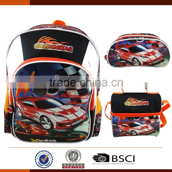 New Cartoon Car Print School Bag for Boys photo-6