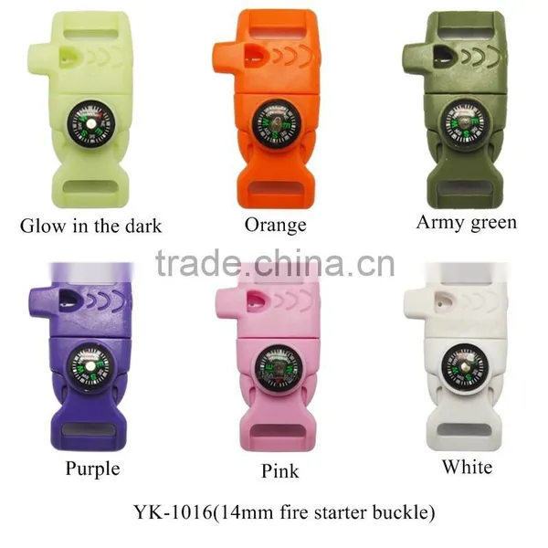 Yukai Outdoor Survival Tool 1/2" Fire Starter Compass Buckle With Whistle photo-3