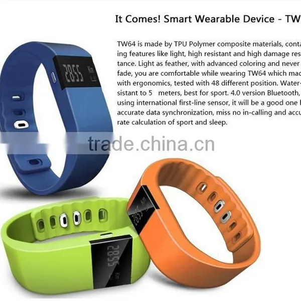 New Tw64 Smartband Smart Bracelet Wristband Fitness Tracker Bluetooth 4.0 Fitbit Flex Watch for Ios Android Ebay Amazon Hot Sale photo-3