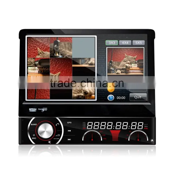 Winmark 7 Inch 1 Din Car Stereo Motorized Retractable Monitor Touch Screen Wifi 3G GPS Bluetooth Digital TV Input Universal photo-2