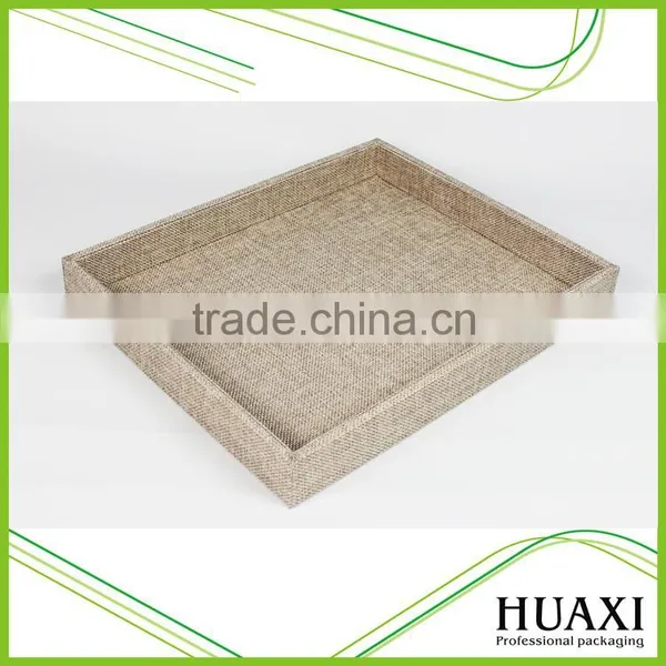 Custom Made High Quality Wooden Empty Linen Jewelry Dispay Trays photo-2