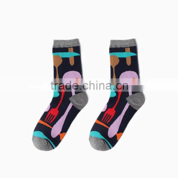 Colorful Patterned Crew Socks Men photo-2