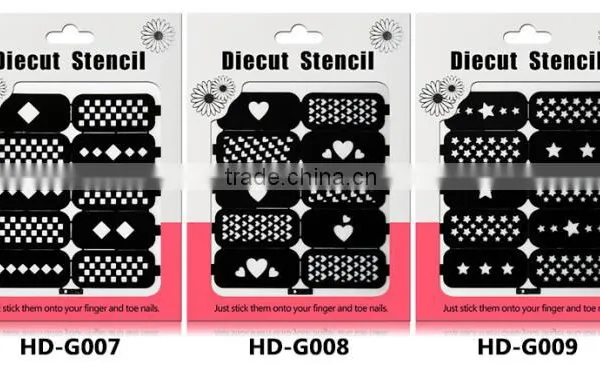 Reusable Stampling Tool Nail Art Stencil Stickers HD 18styles Nail Hollow Stickers photo-5