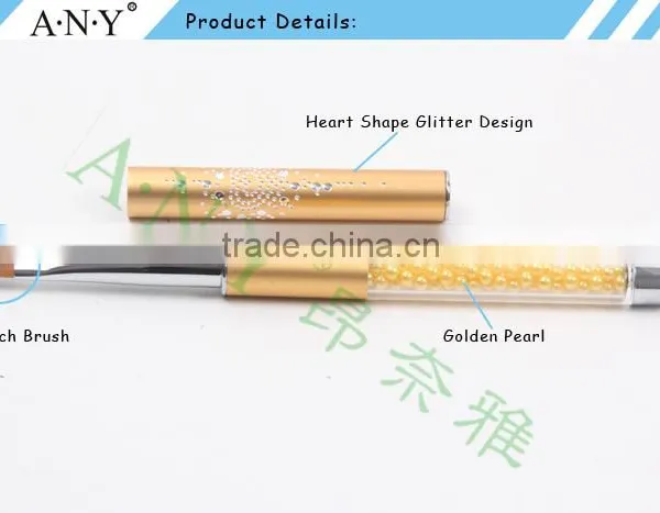 ANY Nail Art Design Care Nylon Hair French Manicure Nail Brush Gold Handle photo-2