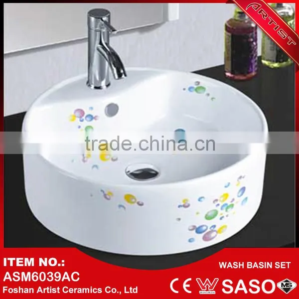 Chinese Factories Wholesale Price Flower Design Bathroom Art Basin photo-5