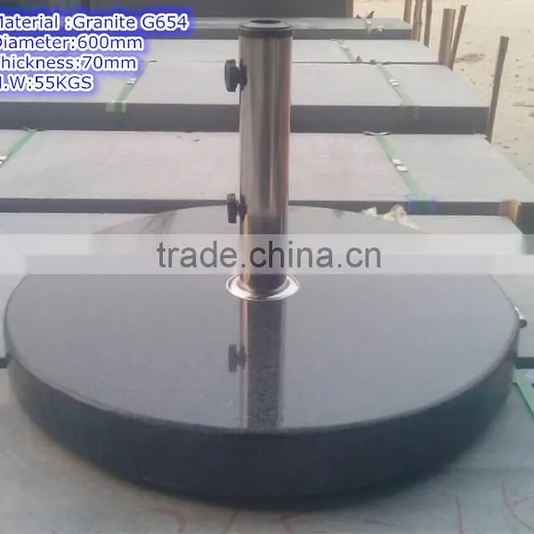 Polished G654 Granite Granite Umbrella Base With Wheels