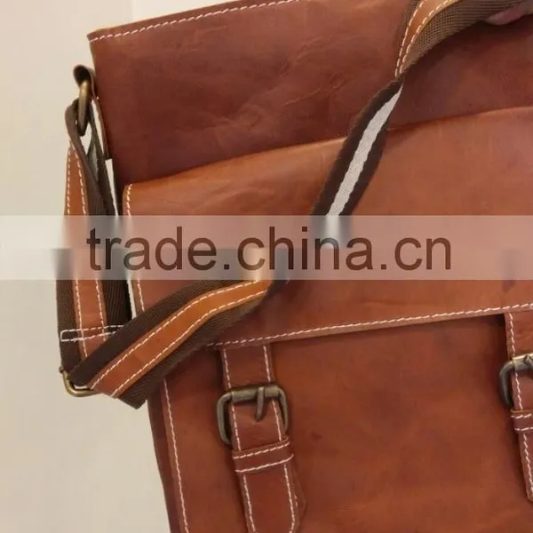 Vintage Leather Cross Body Messenger Bag