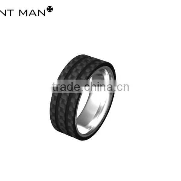 7MM Tungsten Carbide Band Black Carbon Fiber Tungsten Carbide Wedding Band Ring photo-4