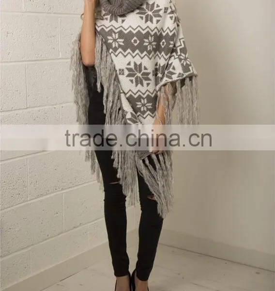 Wholesale Women Knit Poncho, Womens Knitting Pattern Poncho, Poncho Knitwear for Women photo-2