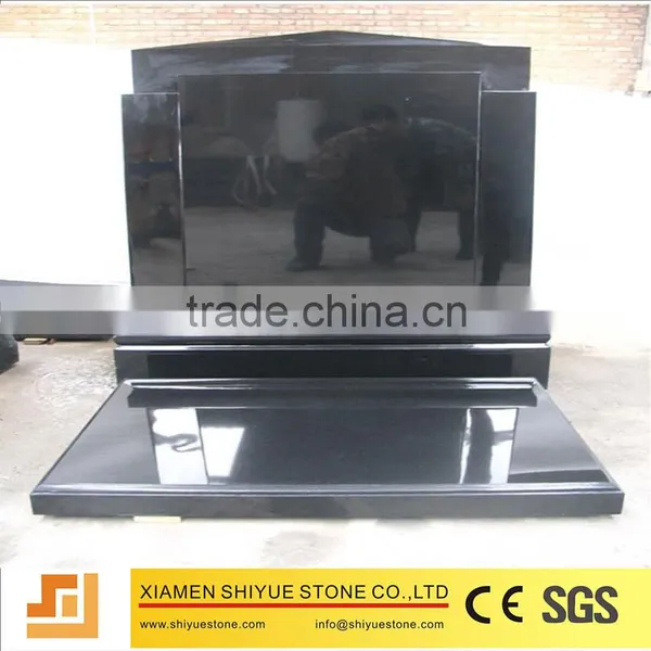Black Granite Heart Shaped Tombstone photo-6