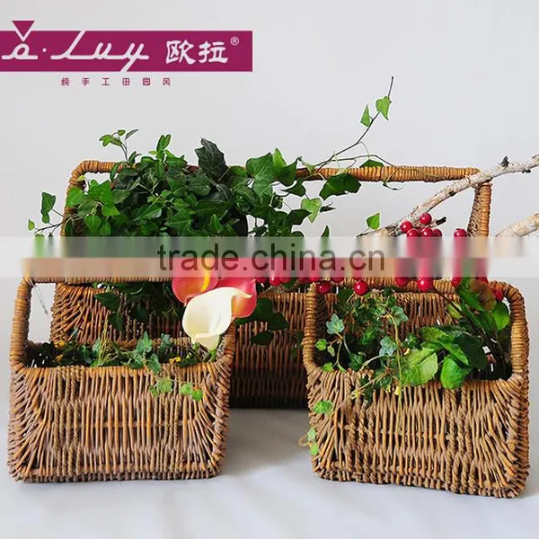 rectangular shape willow flower basket