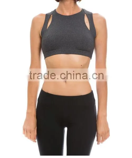 Unique Design Hollow Back Fitness Wear Women Workout Top Sports Bra photo-2