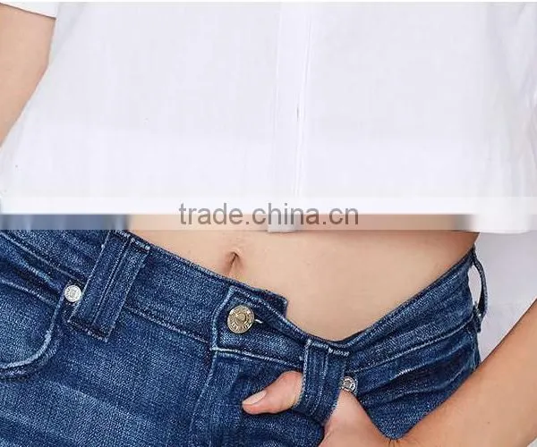 Lady's Slim Cotton Collared Solid White Shirt Short Sleeve Blouse photo-6
