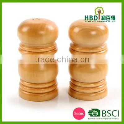 Kitchen Wooden Manual Salt and Pepper Shaker Set photo-3