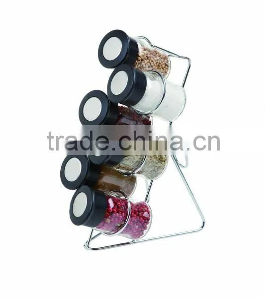 SINOGLASS 6 Jars Spice Rack Set