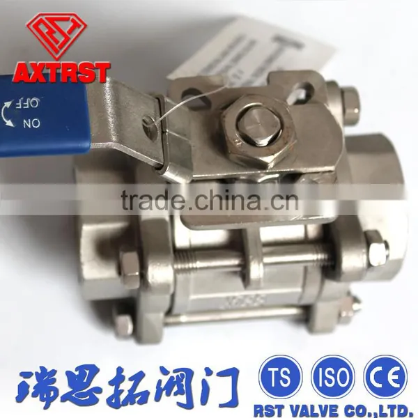 3PC SS316 Float Female Ends Ball Valve With Direct Mounting Pad photo-4