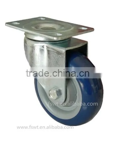 Double Bearing Swivel Plate 75mm Polyurethane Trolley Industrial Casters photo-4