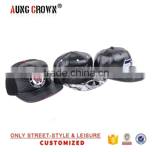 Custom Cap Leather Cap/flat Brim Leather Cap/leather Cap for Unisex photo-6