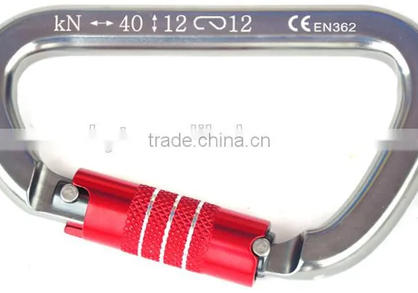D Shape Automatic Aluminum Safety Locking Carabiner photo-2