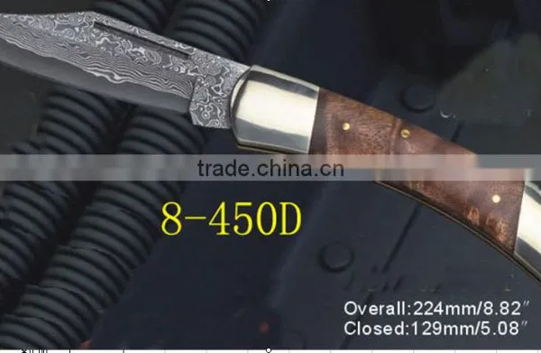Small Folding Damascus Pocket Knife photo-3