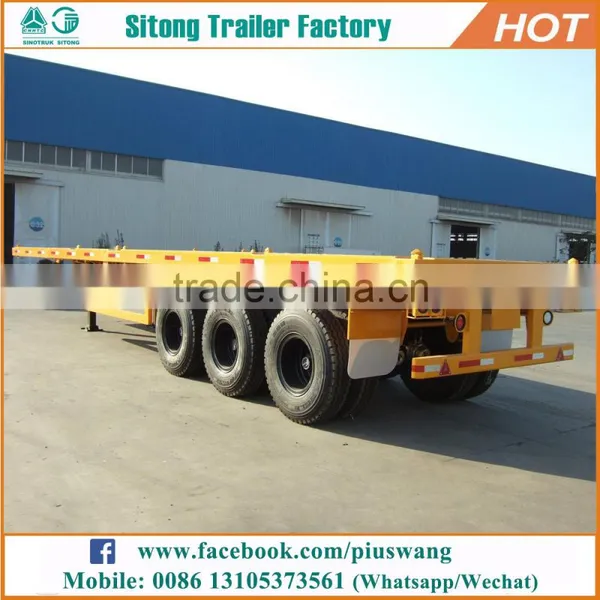 Inexpensive 20ft 40ft Flat Bed Semi-trailer High Quality Semi Tractor Trailer photo-3