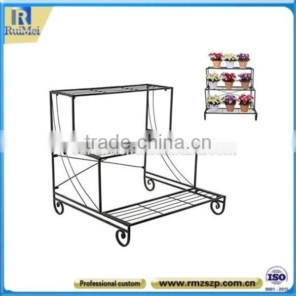 3-Tier Floor Standing Metal Flower Pot Display Holder photo-2