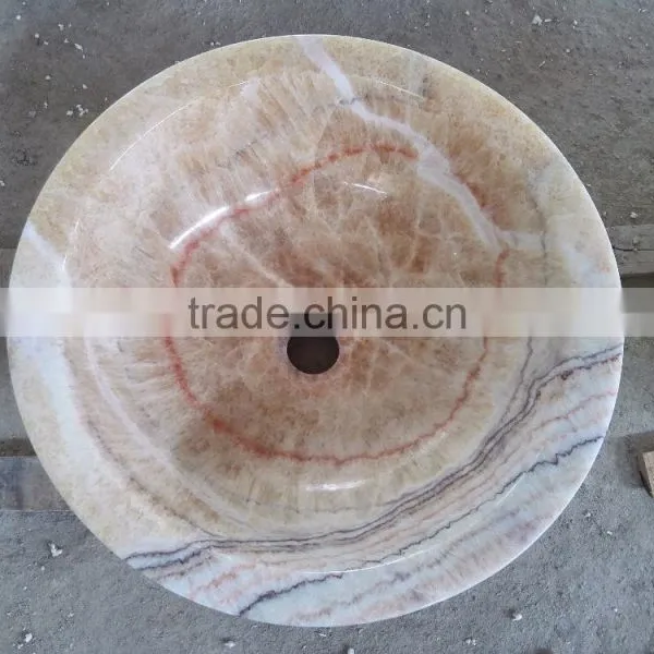 Luxurious Round Marble Sinks/onyx Basins for Personal Use photo-2