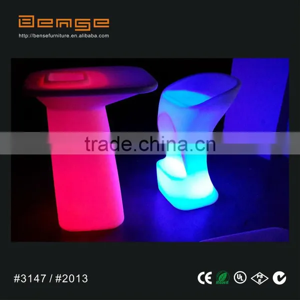 2013 LED Illuminated Furniture / 2013 Spain LED Bar Table With LED Bar Stool photo-3