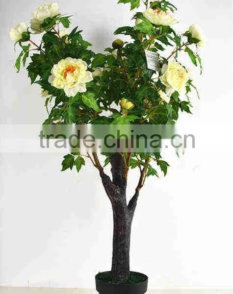 SJ3000102 Indoor Bonsai Peony Flower Plant Plastic Tree photo-3
