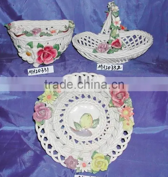 Ceramic Fruit Basket-handmade Flower Basket