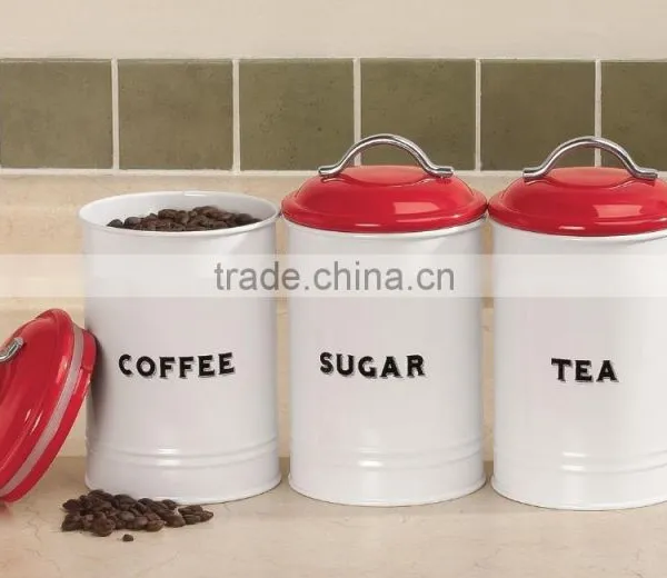 New Stylish Glossy Metal Sealed Coffee Tea Sugar Tin Canister photo-4