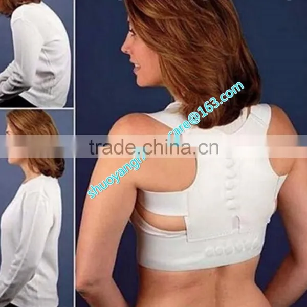 Hot Selling Adjustable Magnetic Posture Back Support Corrector Brace Shoulder Band Belt photo-2