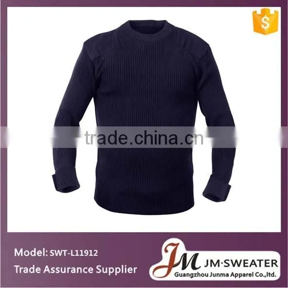Navy Blue Crewneck Police Armed Forces Mens Military Sweater photo-3