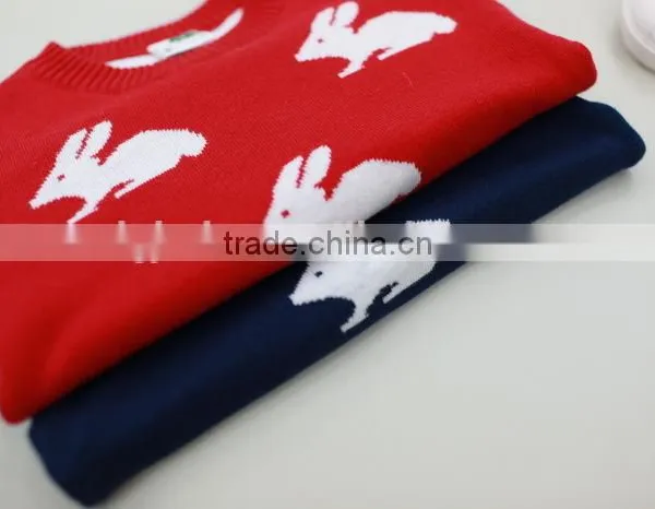 Rabbit Print Girl Sweater Adorable Girl Sweater Christmas Sweater photo-4
