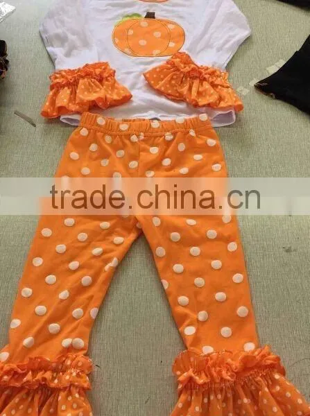 Halloween Pumpkin Outfit Kids Pumpkin Outfits Halloween Boutique Outfits Girls Halloween Sets Girls Halloween Pants Sets photo-2