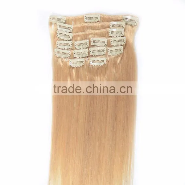 Top Quality Brazilian Human Clip in Hair Extensions, Cheap 100% Clip on Human Hair Extensions photo-3
