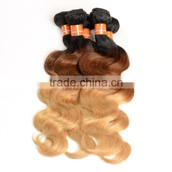 China Wholesale Price 100% Human Ombre Hair Braiding Hair,1B/4/27 3 Tone Color Ombre Hair photo-3