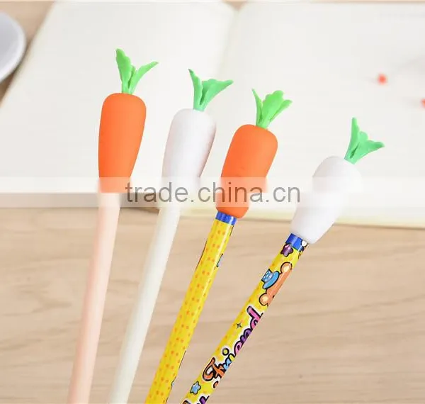 Novel Creative 3d Carrot Jumbo Magic Gel Pen Top Erasers Packing Logo Customs photo-3