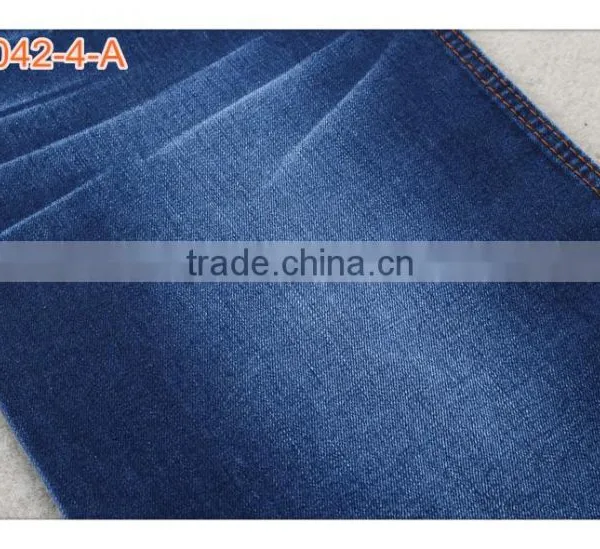 Indigo Cotton Spandex French Terry Knitted Denim Fabric for Jeans photo-4