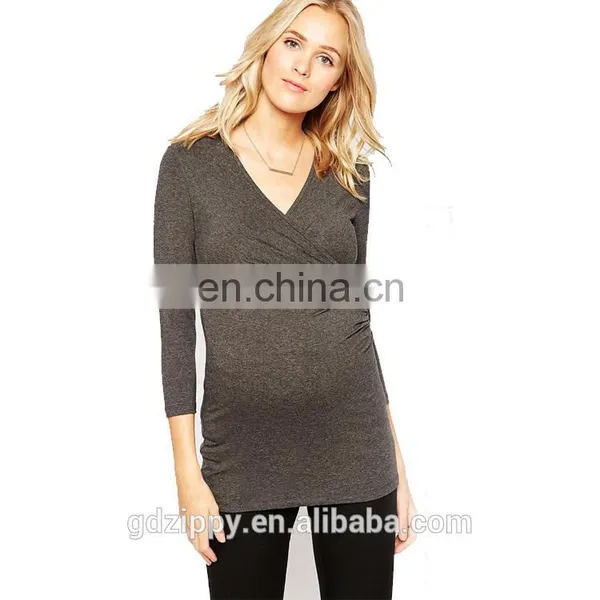 Plunge Neck Ruched Top Maternity Corset photo-2