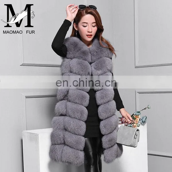 China Supplier Winter Fashion Women Fox Vest Genuine Natural Italian Fur Vest photo-3