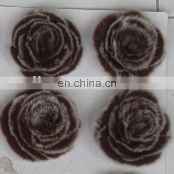 China Supplier Real Rex Rabbit Fur Flowers