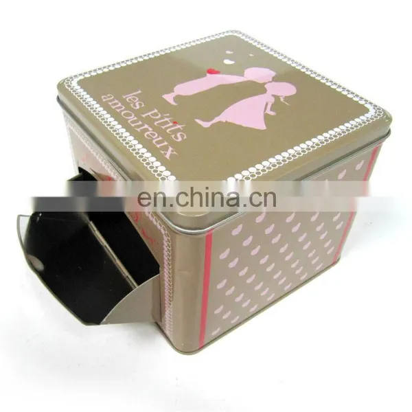Square Shape Packing Tin for Coffee Tin Box With Door photo-2
