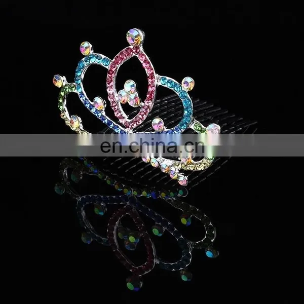 Korean Tiaras New Style White Rhinestone Mini Cute Crown Hair Combs photo-2