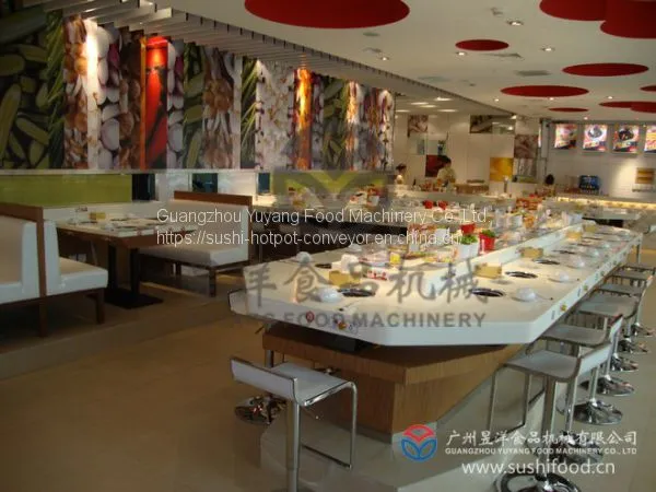 Buffet Equipment Customized Automatic Hot Pot Rotary Sushi Conveyor Belt System for Restaurant photo-2
