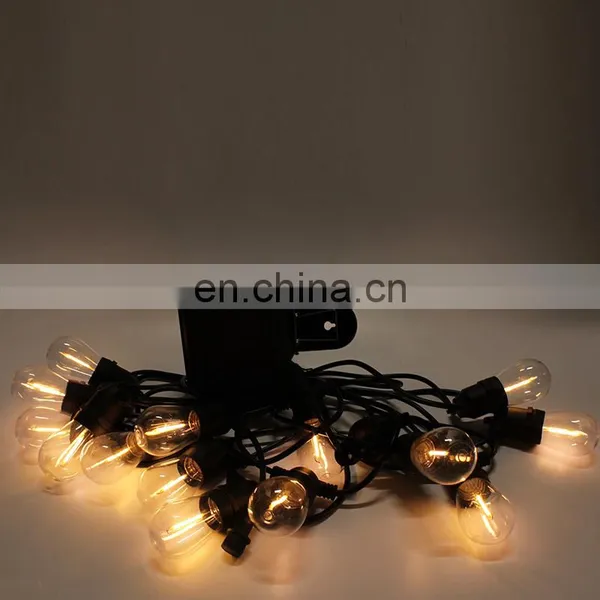 Commercial S14 Led 48ft 15 Sockets Party Edison Bulb Patio Led Solar String Lights for Outdoor Use photo-3