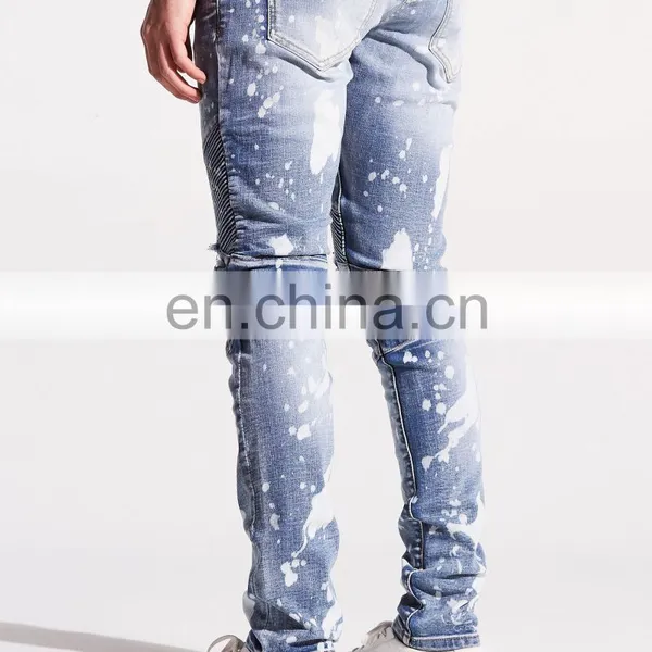 DiZNEW Custom Patchwork Unbranded Ripped Skinny Jeans For Men photo-4