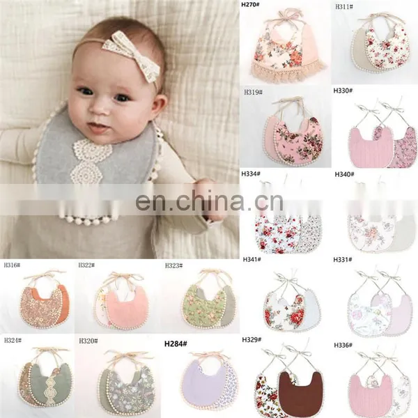 1PC Newborn Baby Boys Girls Bibs Cute Saliva Towel Feeding Cotton Bibs Dribble Bandana Scarf Dinner Feeding Tassel Double-deck photo-2