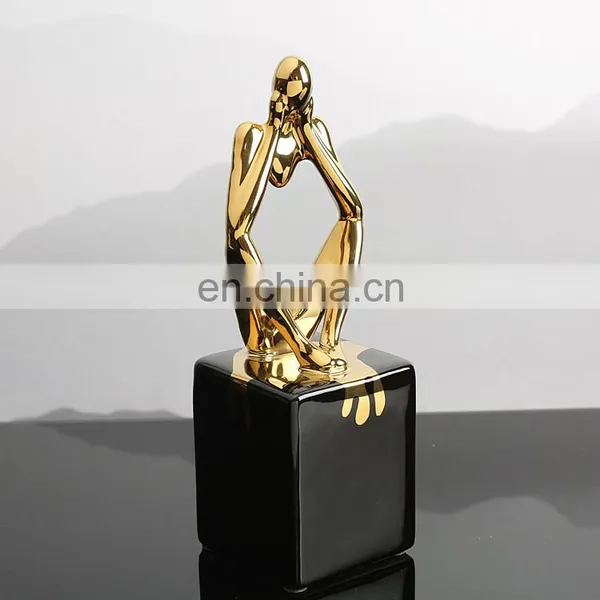 Nordic Style Home Interior Decoration Accessories Thinker Model Ceramic Art Ornaments photo-3