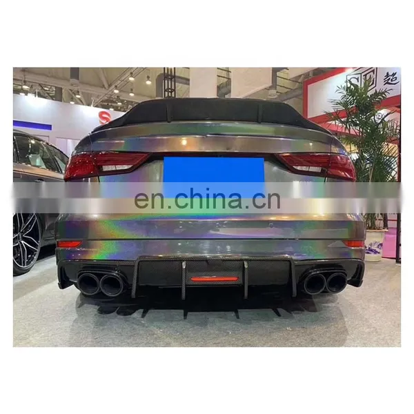 KB Style Carbon Fiber Diffuser For Audi S3 Sedan High Quality Rear Bumper Diffuser Really Carbon Fiber Diffuser 2017-2019 photo-4